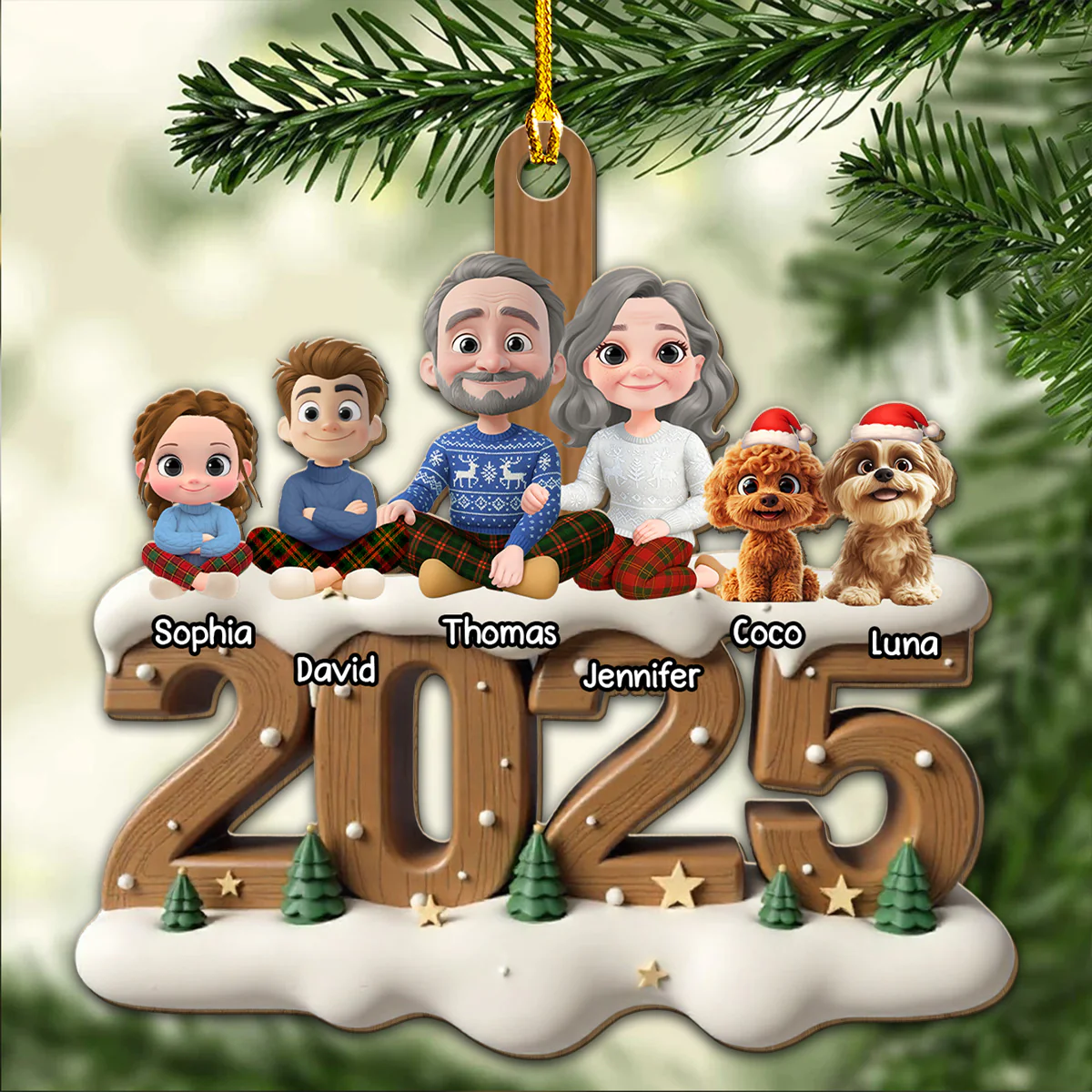 As A Family Now Onwards - Personalized Custom 3D Effect Wood Ornament - Image 4