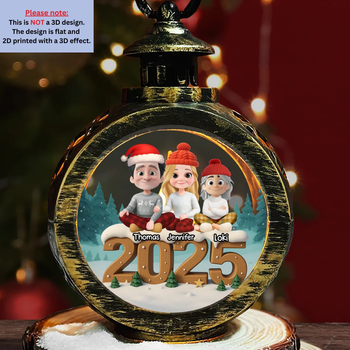 As A Family Now With Cats - Personalized Custom 3D Effect Christmas Lantern - Image 8
