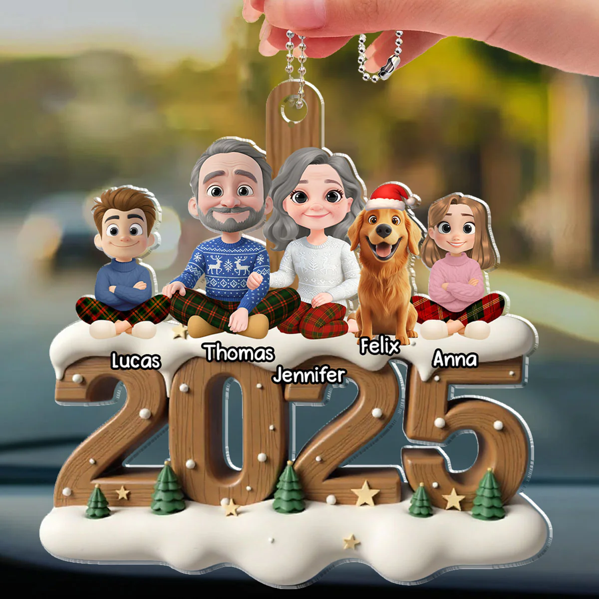 As A Family Onwards Extended Ver - Personalized Custom 3D Effect Car Ornament - Image 3