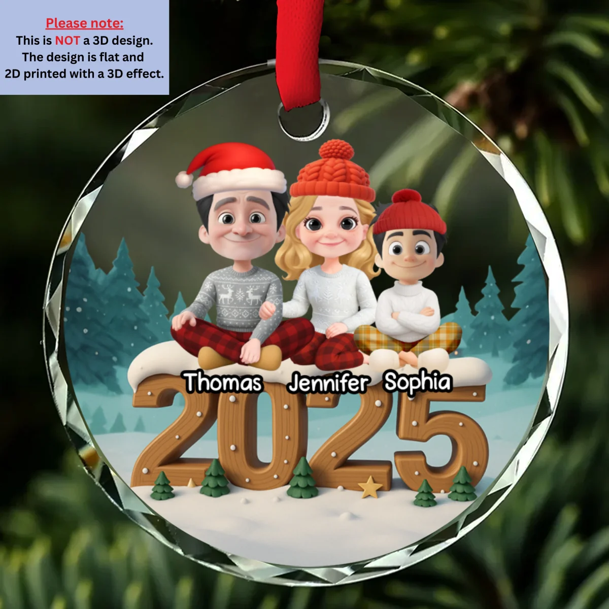 As A Family Onwards Extended Ver - Personalized Custom 3D Effect Glass Ornament - Image 7