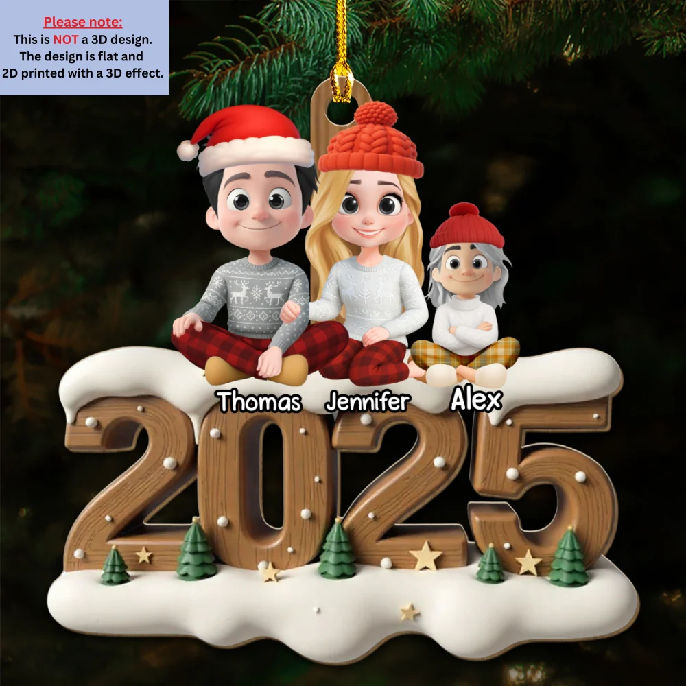 As A Family With Fur Babies Extended Ver - Personalized Custom 3D Effect Wood Ornament - Image 5