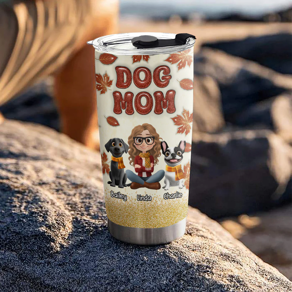 Autumn And Dogs - Personalized Custom 3D Inflated Effect Tumbler - Image 3