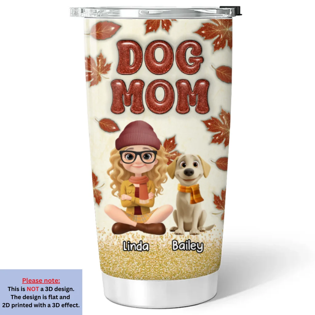 Autumn And Dogs - Personalized Custom 3D Inflated Effect Tumbler - Image 5