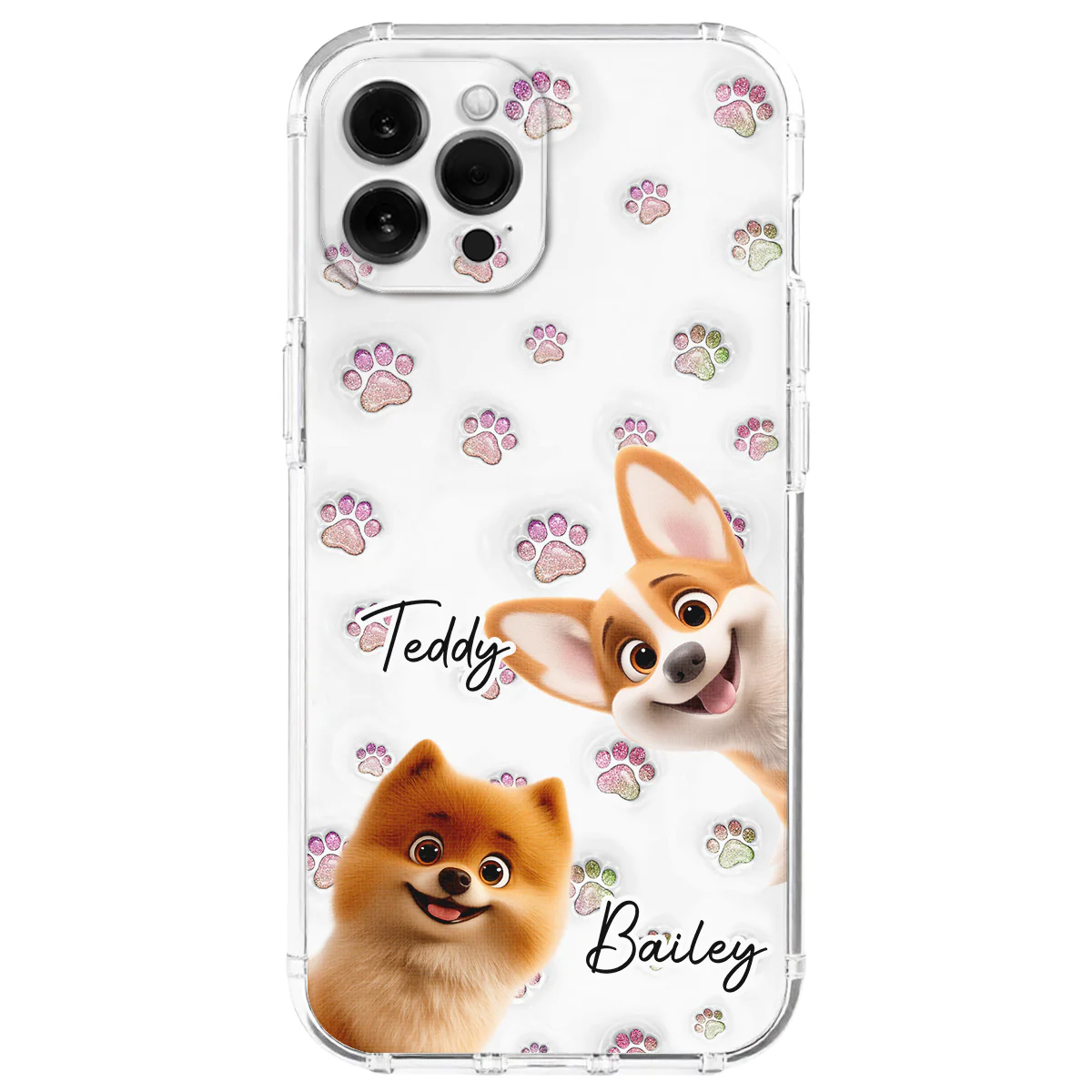 Baby Adorable Dogs - Personalized Custom 3D Inflated Effect Phone Case
