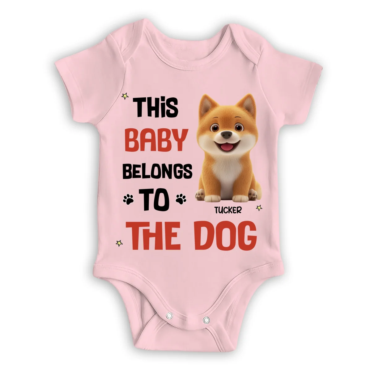 Baby Belongs To Dog Cartoon - Personalized Custom Baby Onesie - Image 10