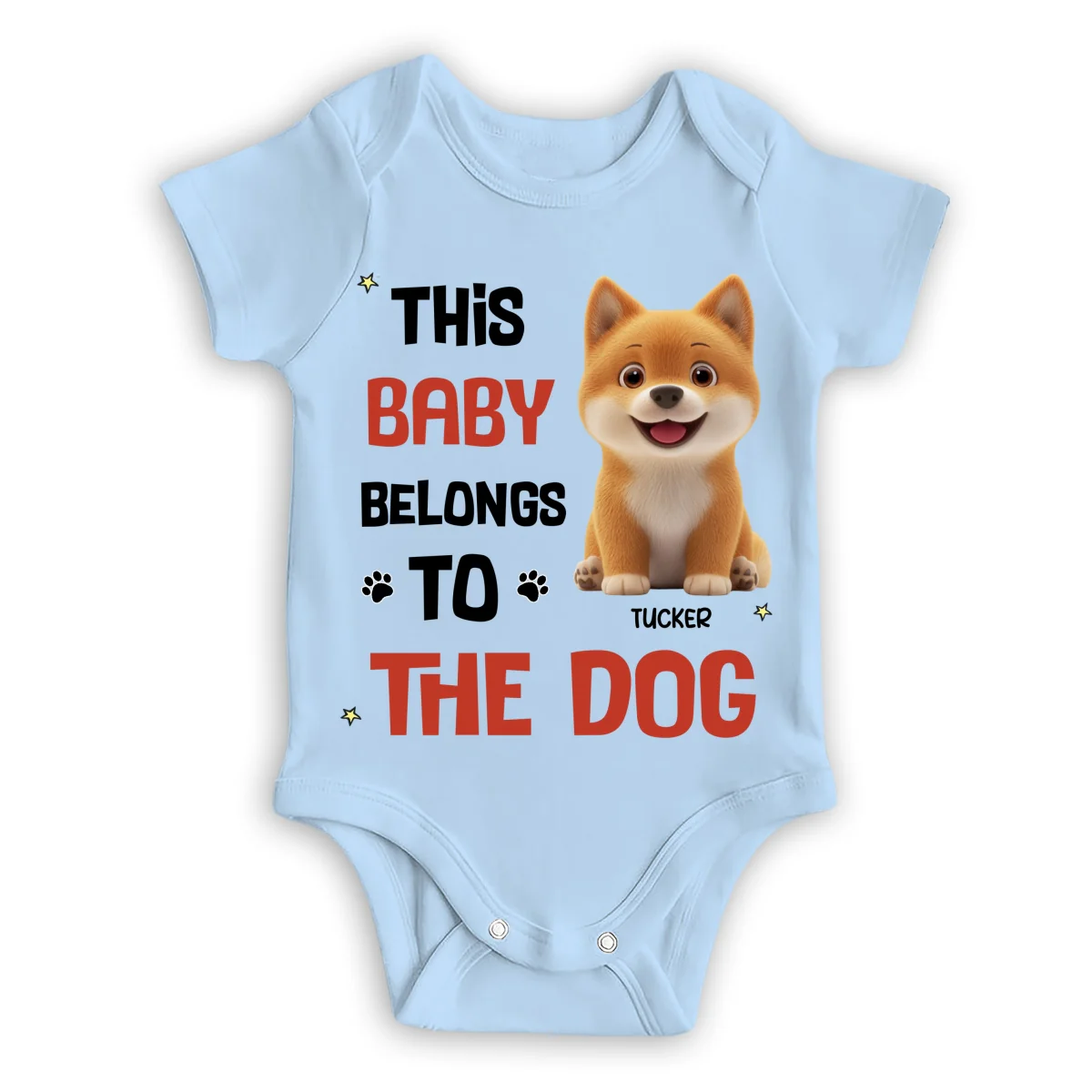 Baby Belongs To Dog Cartoon - Personalized Custom Baby Onesie - Image 9