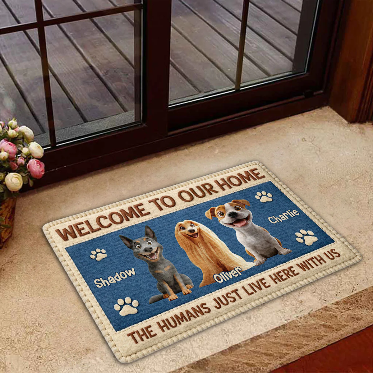Baby Family Dogs - Personalized Custom Doormat - Image 3