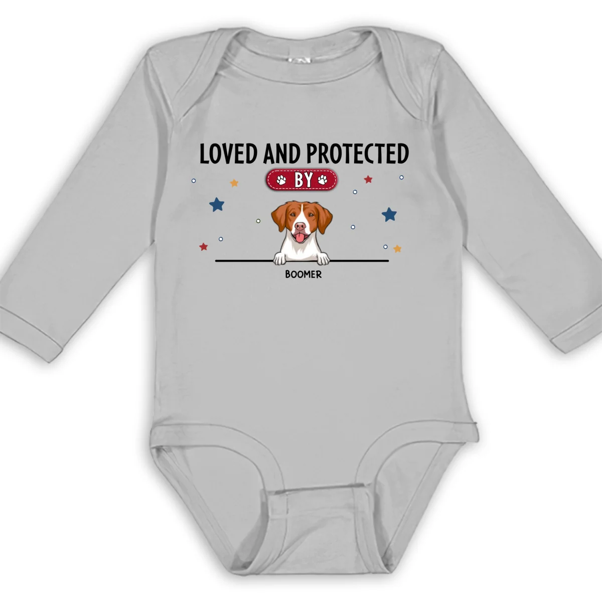 Baby Is Loved And Protected - Personalized Custom Long Sleeve Baby Onesie - Image 7