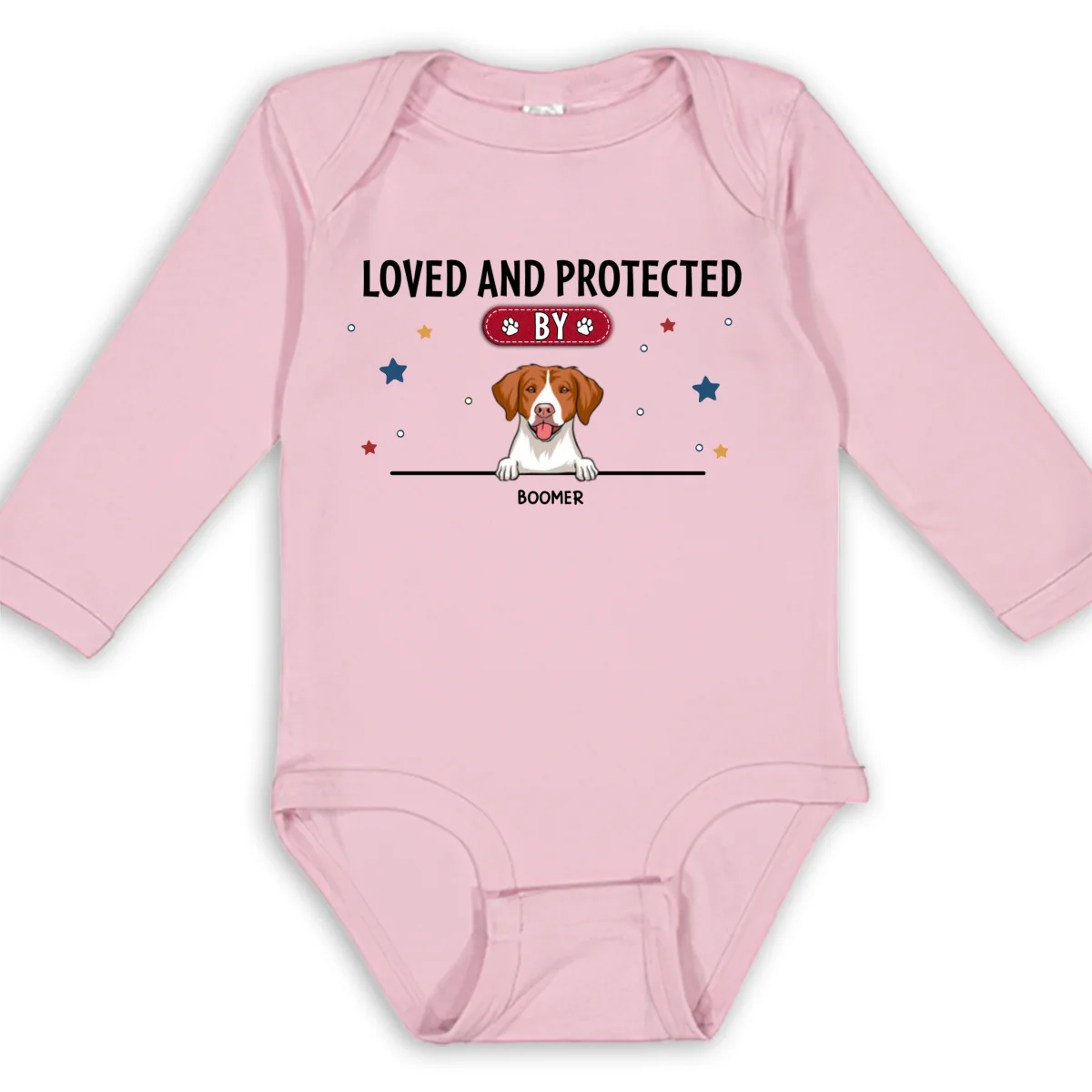 Baby Is Loved And Protected - Personalized Custom Long Sleeve Baby Onesie - Image 9