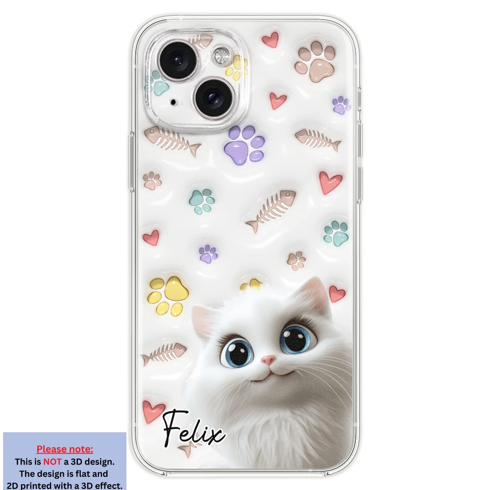 Baby Lovely Cat - Personalized Custom 3D Inflated Effect Phone Case - Image 19