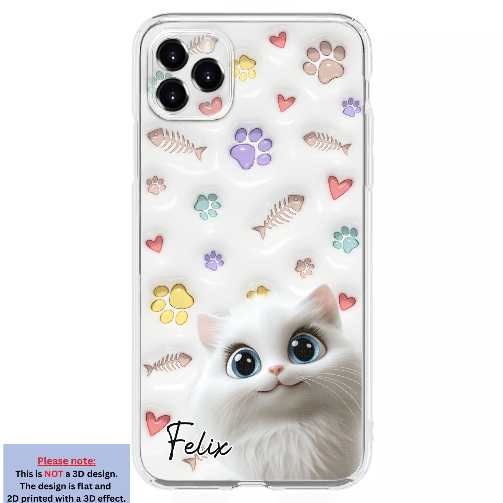 Baby Lovely Cat - Personalized Custom 3D Inflated Effect Phone Case - Image 7