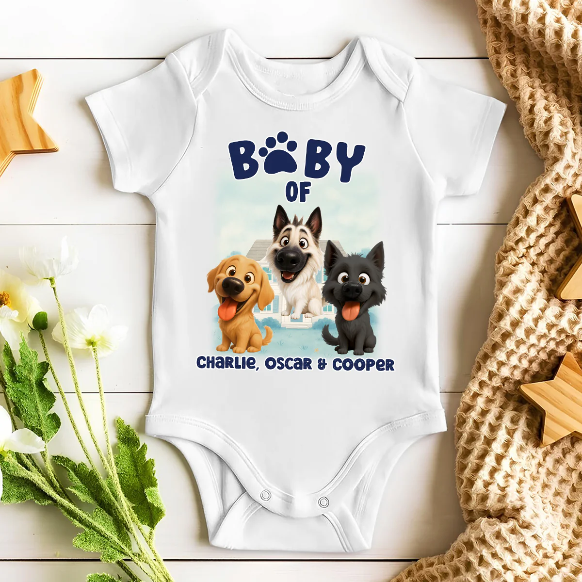 Baby Of Dogs - Personalized Custom Baby Onesie - Image 2