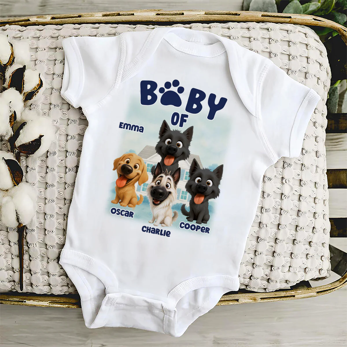 Baby Of Dogs - Personalized Custom Baby Onesie - Image 3