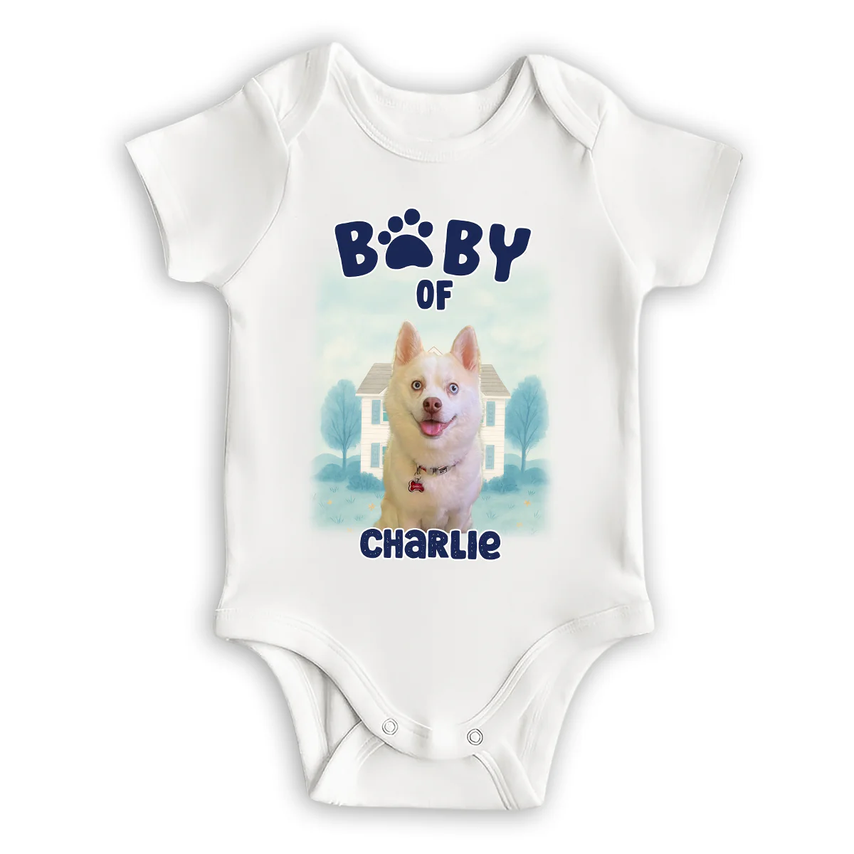 Baby Of Dogs Photo - Personalized Custom Baby Onesie