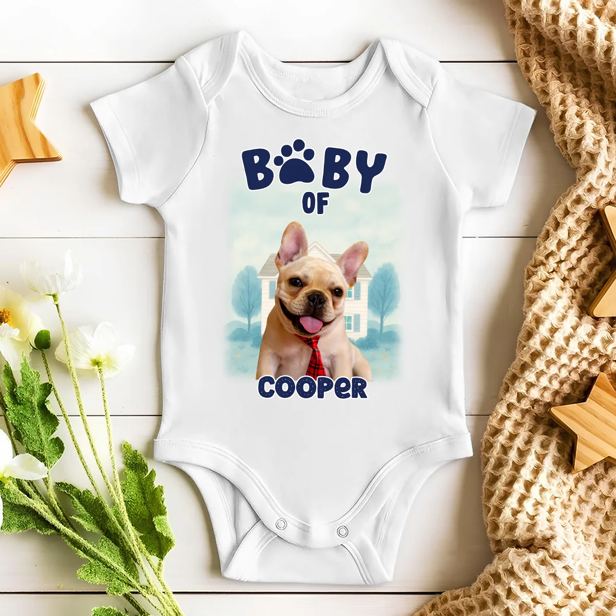 Baby Of Dogs Photo - Personalized Custom Baby Onesie - Image 2
