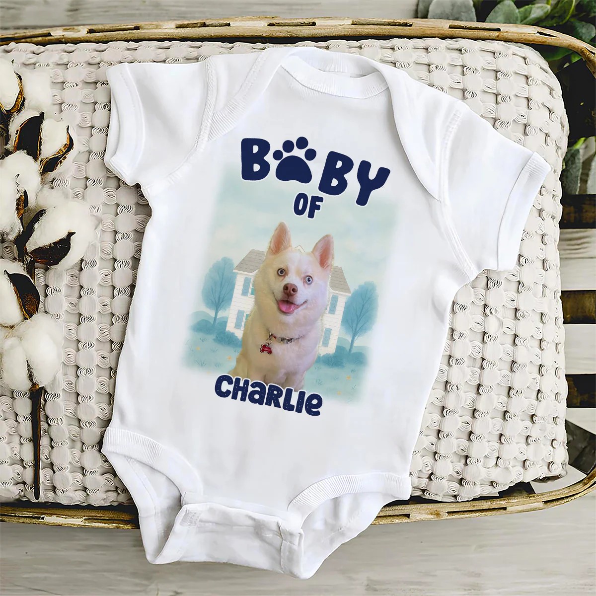 Baby Of Dogs Photo - Personalized Custom Baby Onesie - Image 3