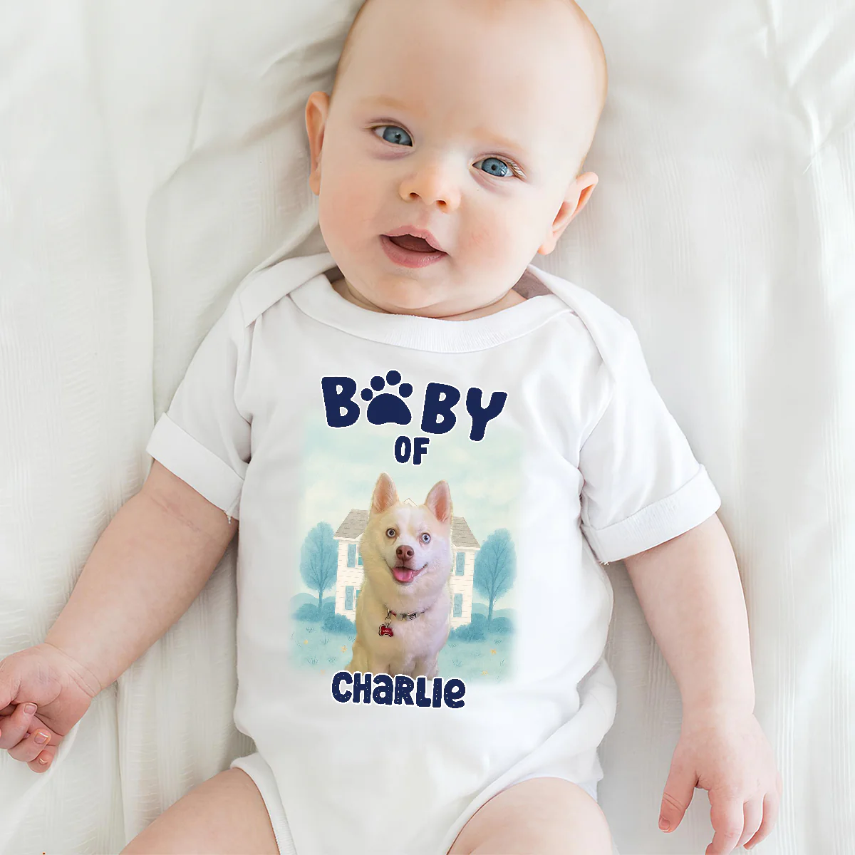 Baby Of Dogs Photo - Personalized Custom Baby Onesie - Image 4
