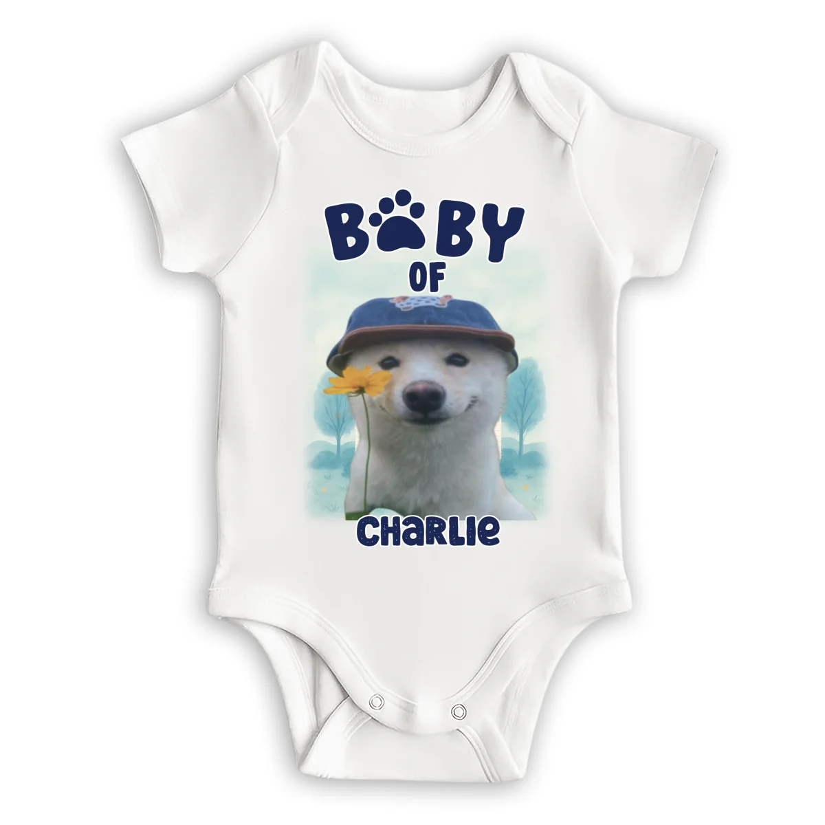 Baby Of Dogs Photo - Personalized Custom Baby Onesie - Image 5