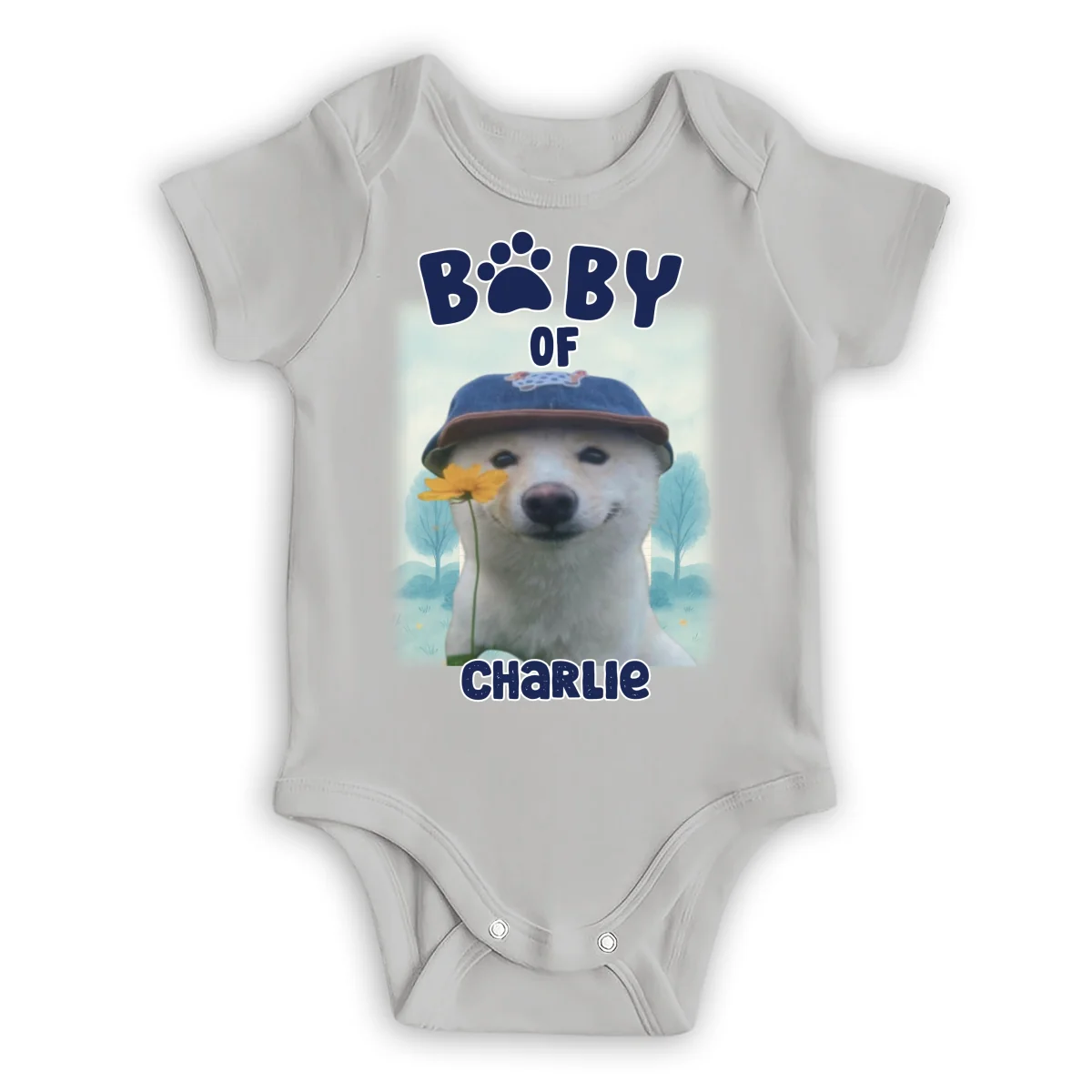 Baby Of Dogs Photo - Personalized Custom Baby Onesie - Image 6