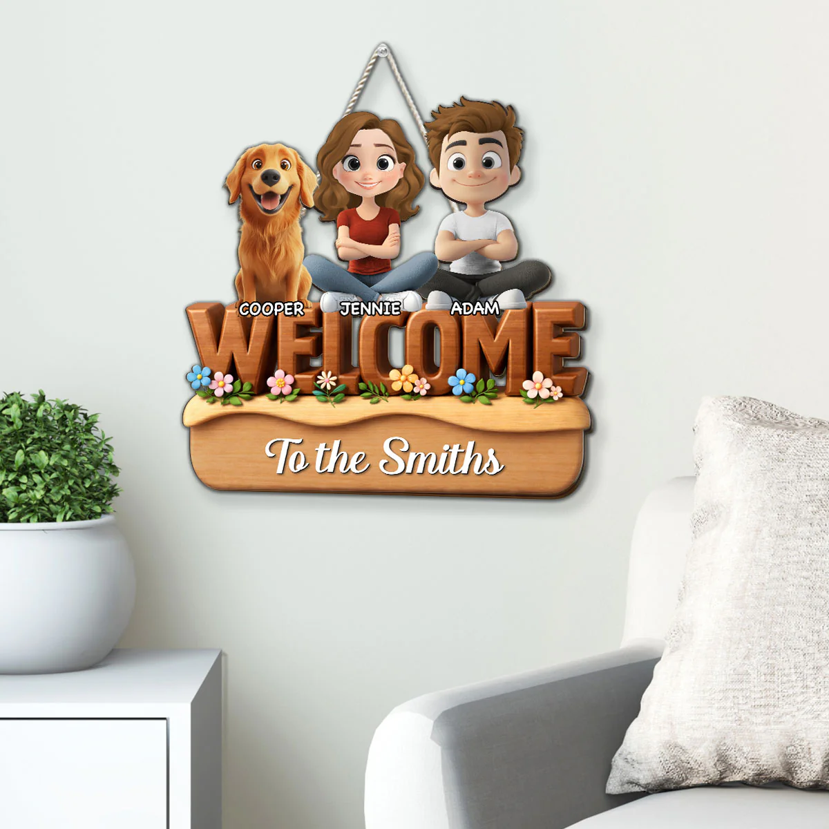 Be Nice Here - Personalized Custom 3D Effect Wood Sign - Image 3