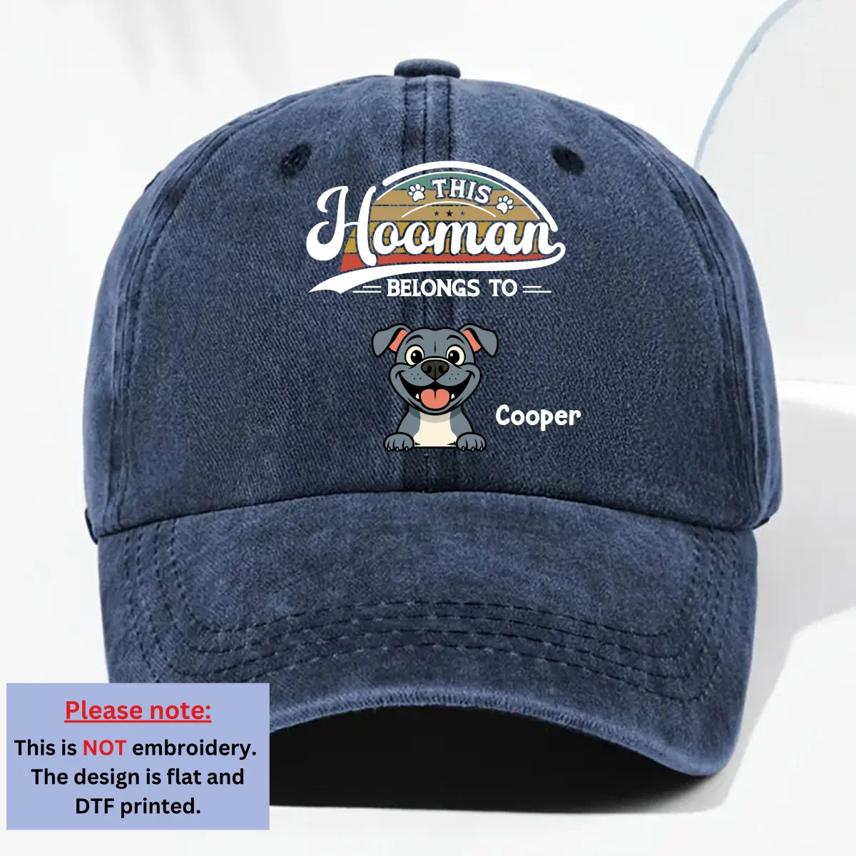 Belong To Me - Personalized Custom Vintage Washed Denim Cap - Image 8