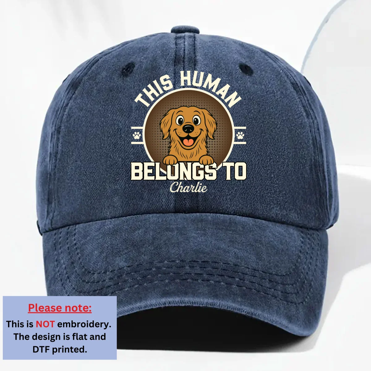 Belongs To Me - Personalized Custom Vintage Washed Denim Cap - Image 8