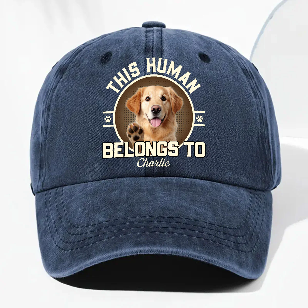 Belongs To Me Photo - Personalized Custom Vintage Washed Denim Cap