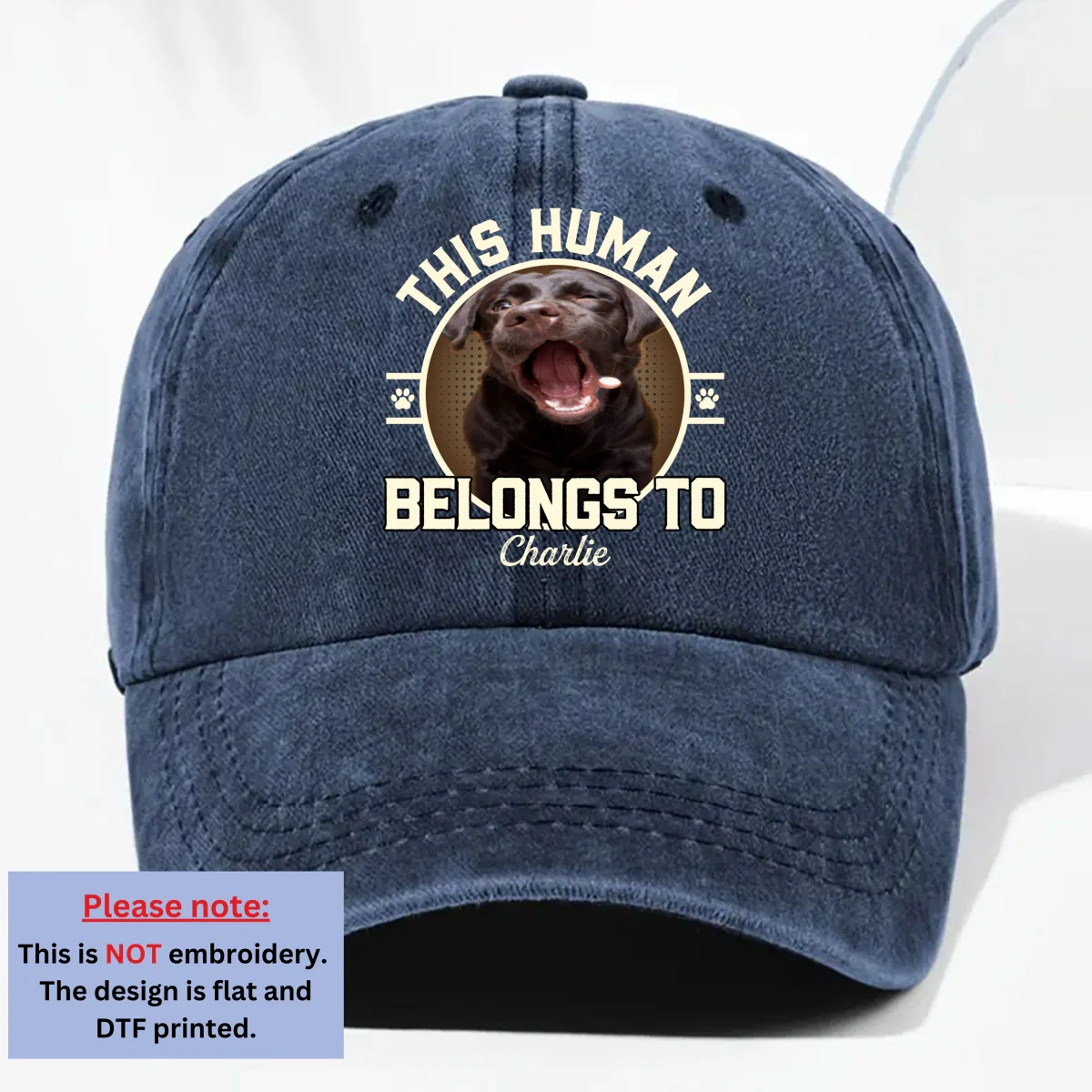 Belongs To Me Photo - Personalized Custom Vintage Washed Denim Cap - Image 6