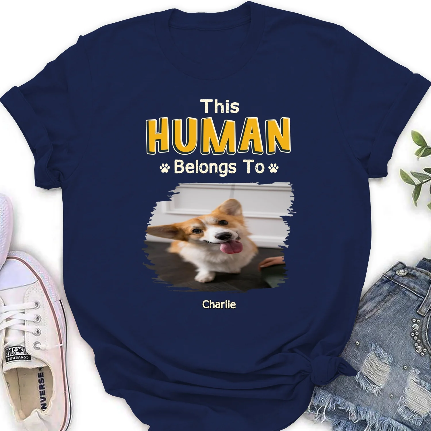 Belongs To Me Photo - Personalized Custom Women's T-shirt - Image 3