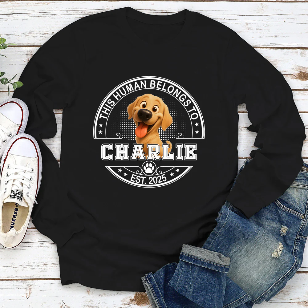 Belongs To My Dog Baby - Personalized Custom Long Sleeve - Image 2