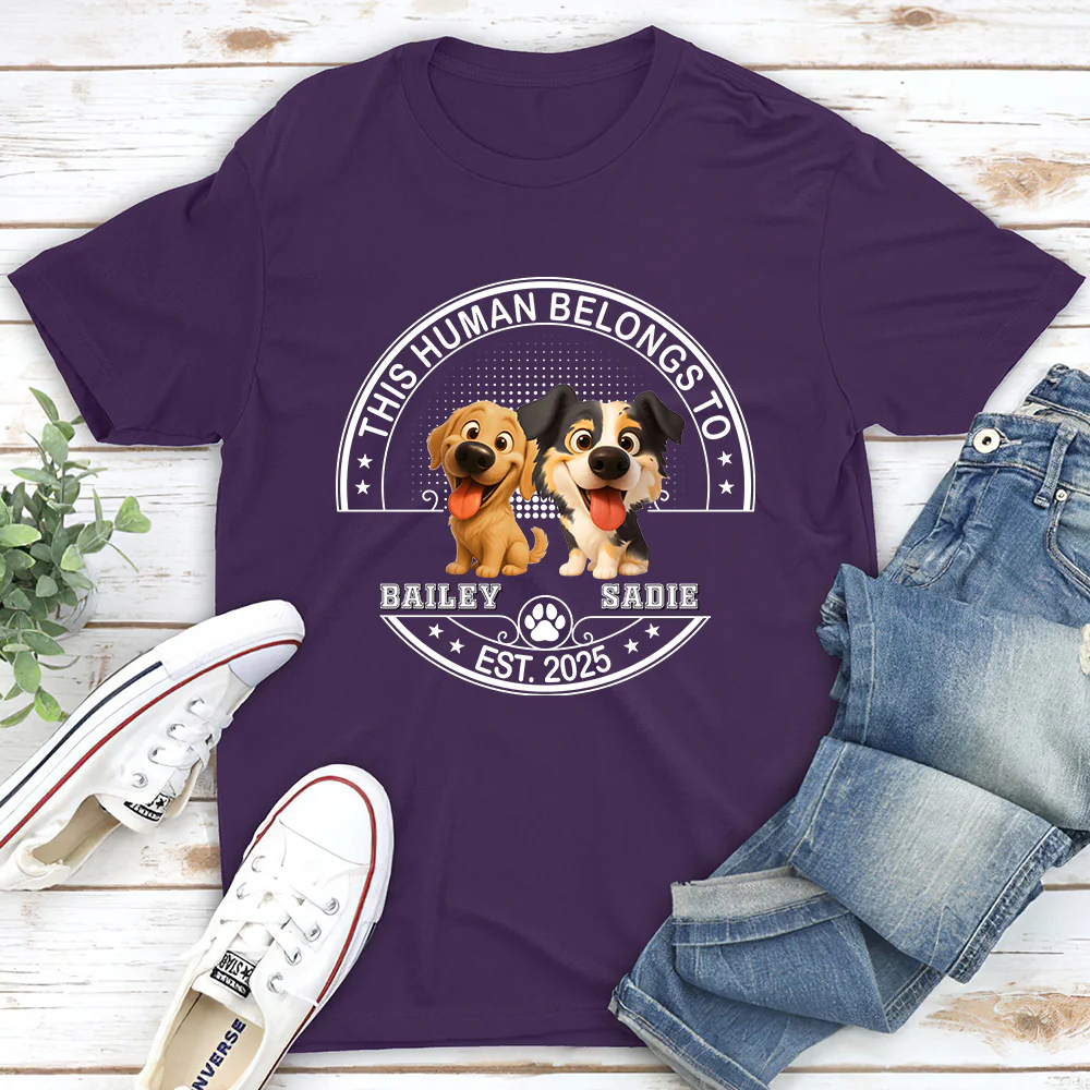 Belongs To My Dog Baby - Personalized Custom Unisex T-Shirt - Image 3