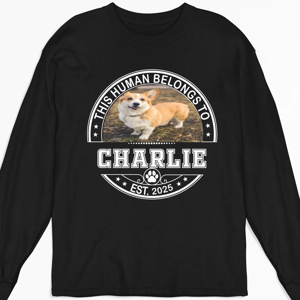 Belongs To My Dog Baby Photo- Personalized Custom Long Sleeve - Image 2