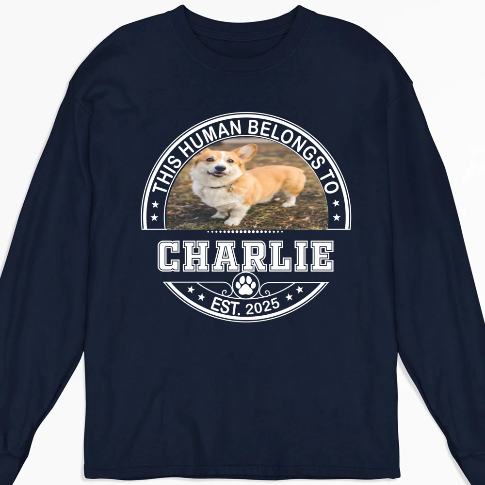 Belongs To My Dog Baby Photo- Personalized Custom Long Sleeve - Image 3