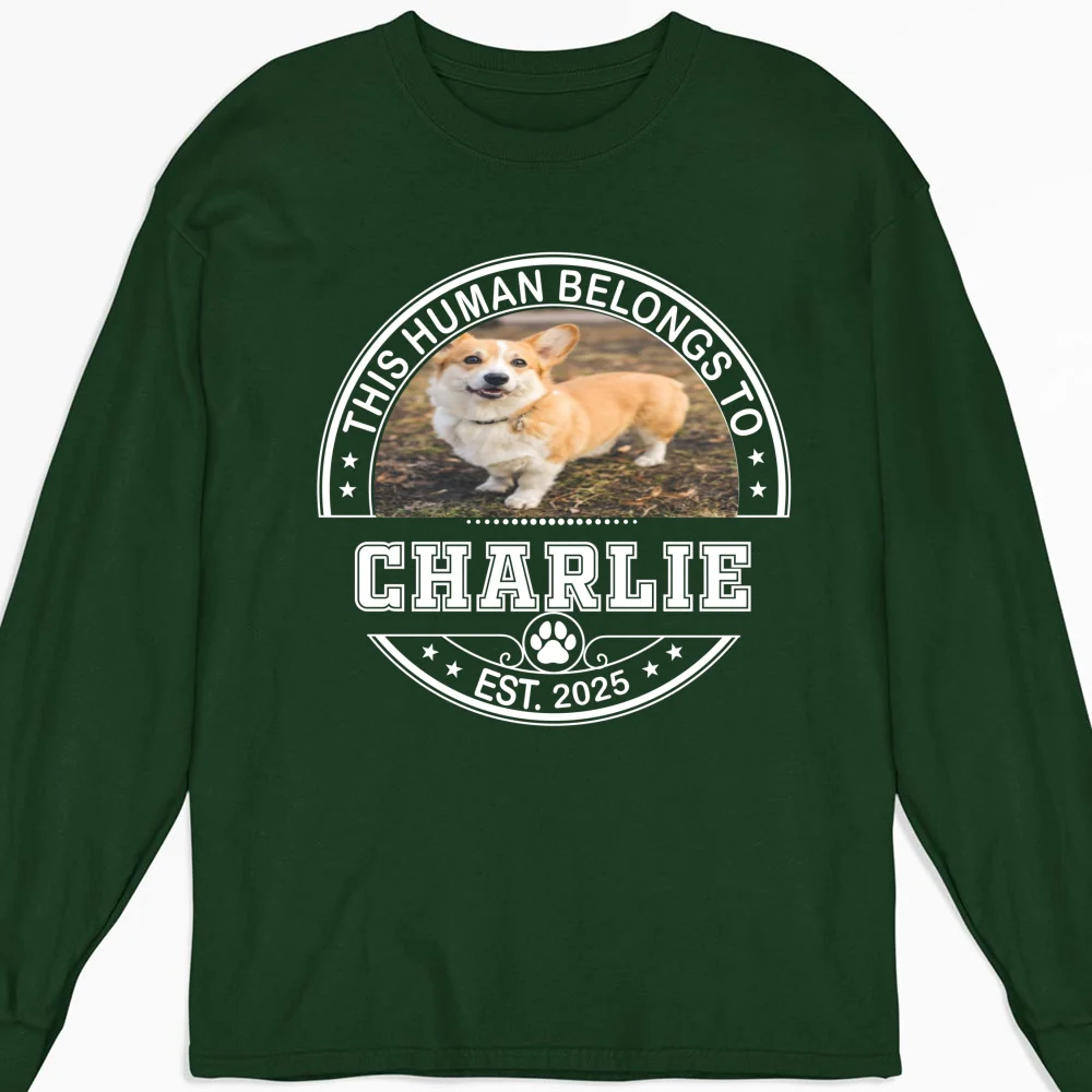 Belongs To My Dog Baby Photo- Personalized Custom Long Sleeve - Image 4