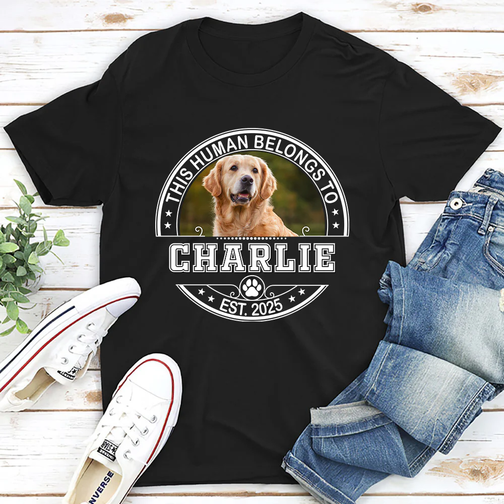 Belongs To My Dog Baby Photo - Personalized Custom Unisex T-Shirt