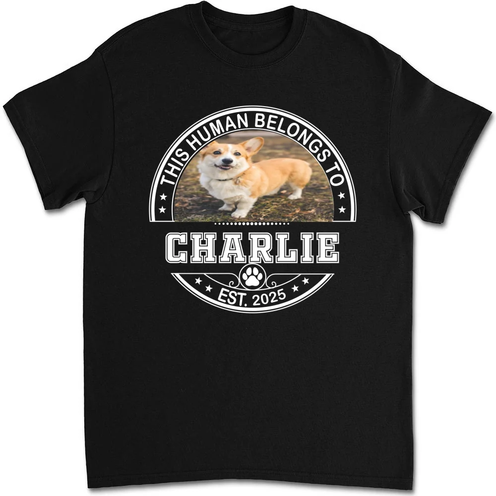 Belongs To My Dog Baby Photo - Personalized Custom Unisex T-Shirt - Image 2