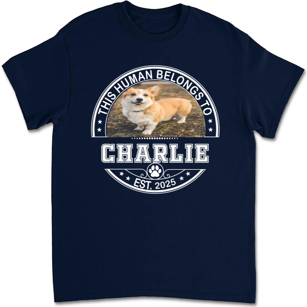 Belongs To My Dog Baby Photo - Personalized Custom Unisex T-Shirt - Image 3