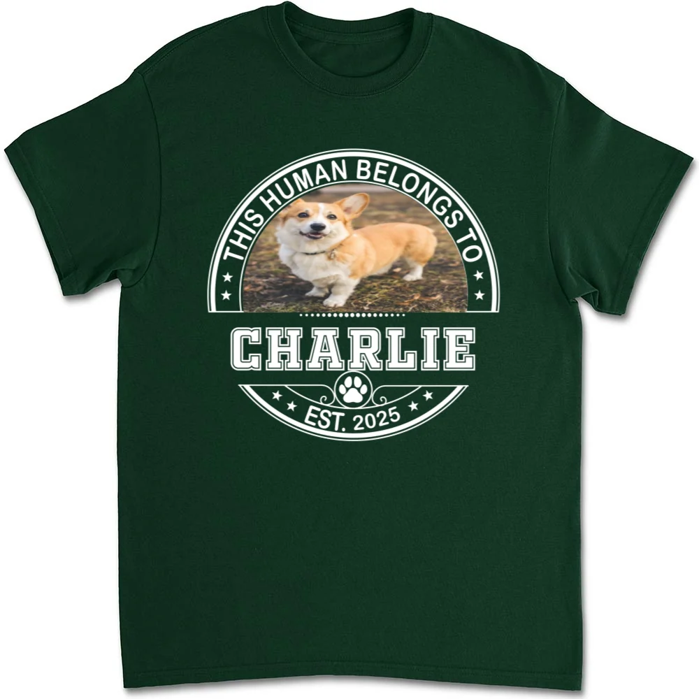 Belongs To My Dog Baby Photo - Personalized Custom Unisex T-Shirt - Image 4