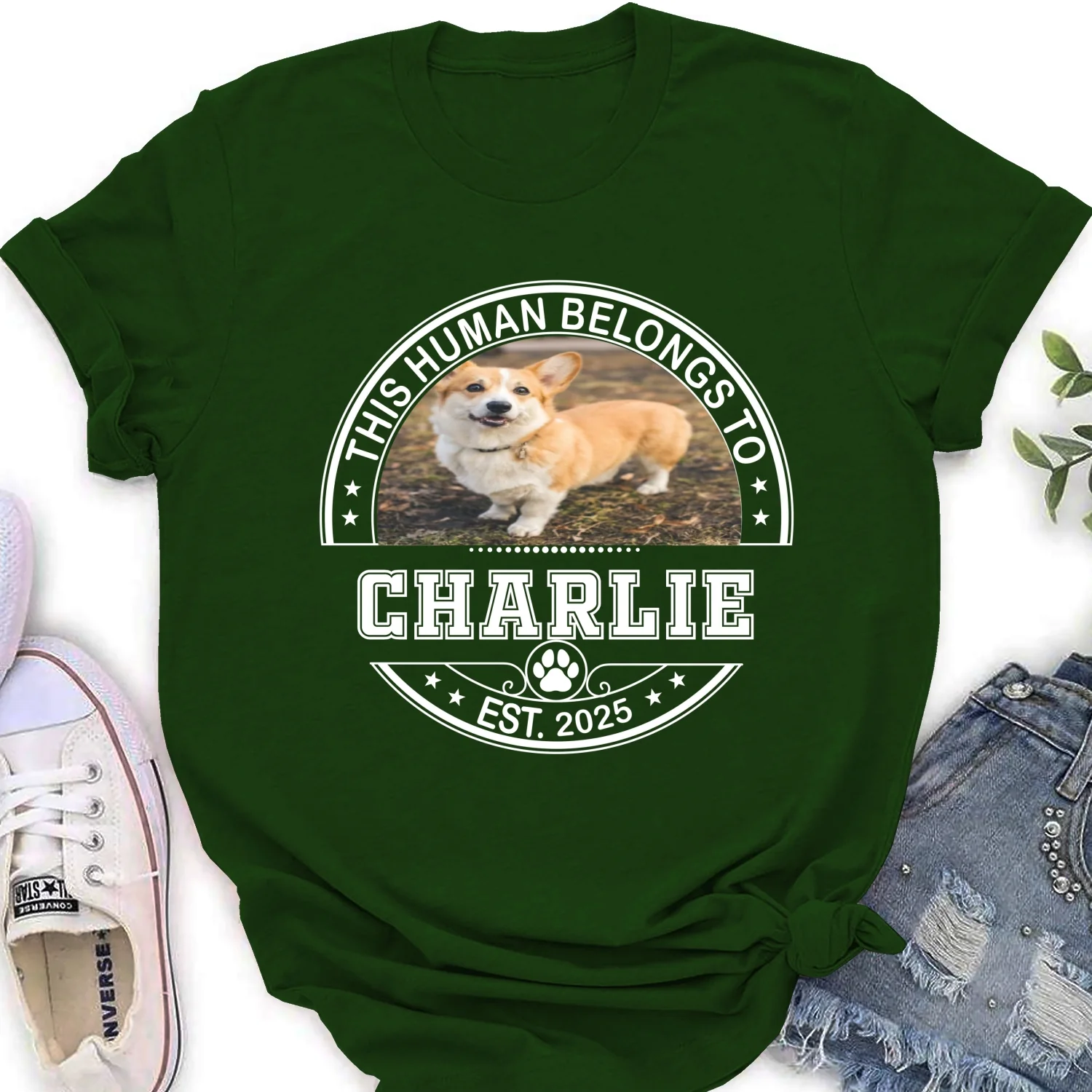 Belongs To My Dog Baby Photo - Personalized Custom Women's T-Shirt - Image 4