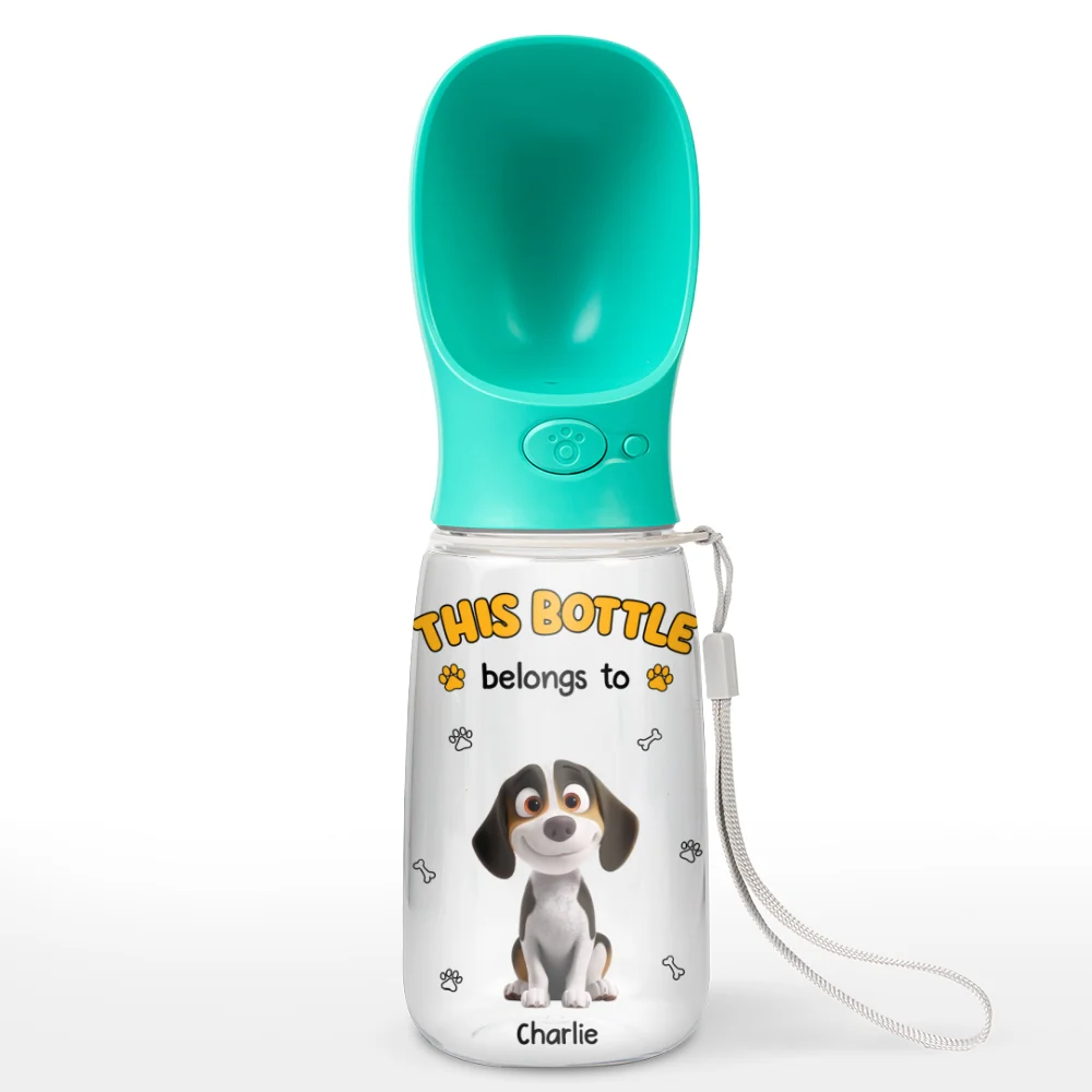 Belongs To - Personalized Custom Pet Water Bottle With Drinking Feeder - Image 6