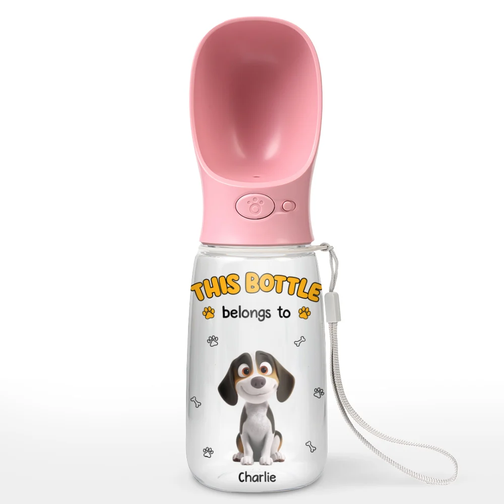 Belongs To - Personalized Custom Pet Water Bottle With Drinking Feeder - Image 7