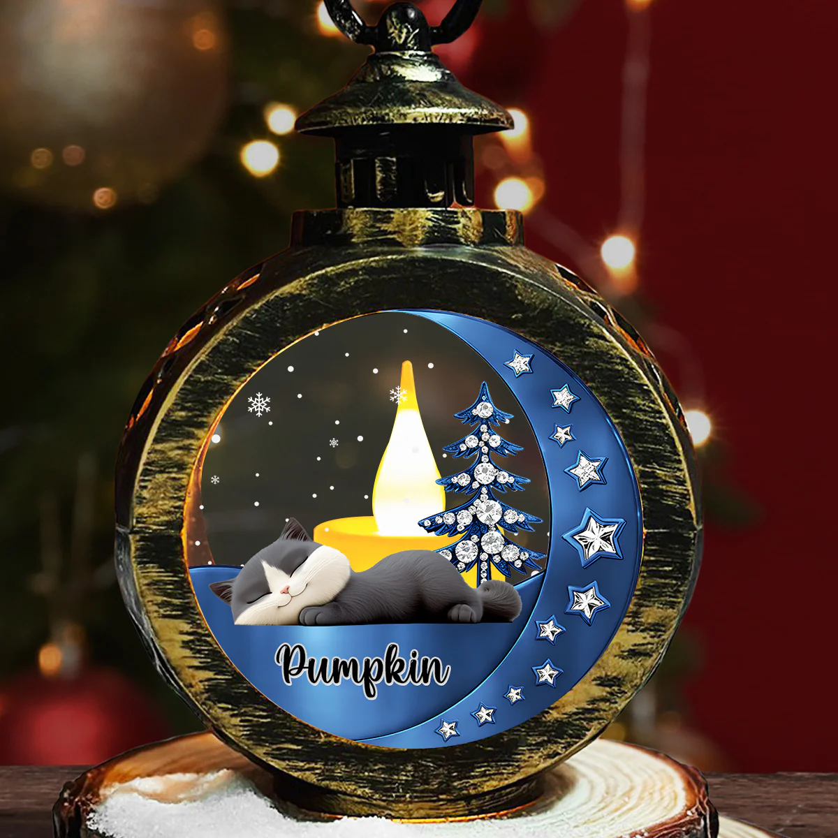 Beside Cats Colorful Version - Personalized Custom 3D Effect Christmas Lantern