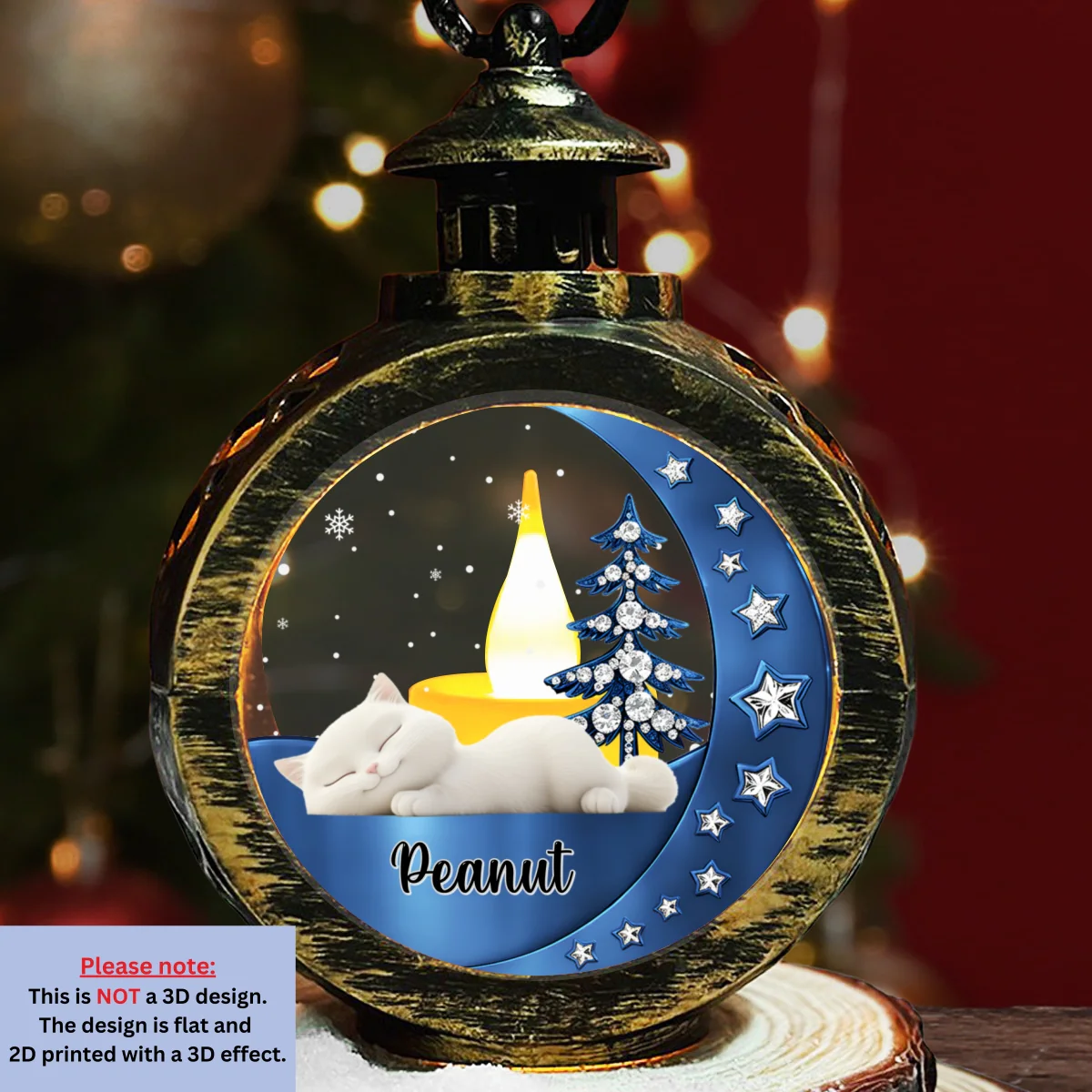 Beside Cats Colorful Version - Personalized Custom 3D Effect Christmas Lantern - Image 6