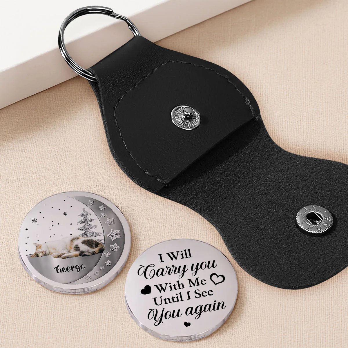 Beside My Cat Photo - Personalized Custom 3D Effect Pocket Hug
