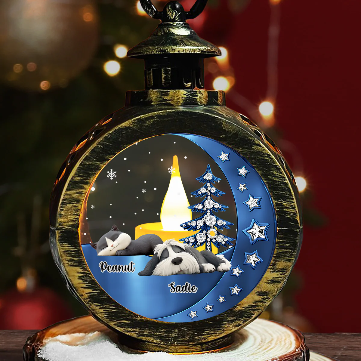 Beside Us Colorful Version - Personalized Custom 3D Effect Christmas Lantern