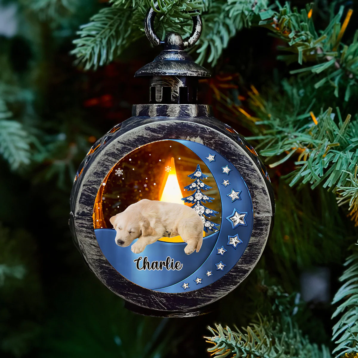 Beside You Colorful Version Photo - Personalized Custom 3D Effect Christmas Lantern