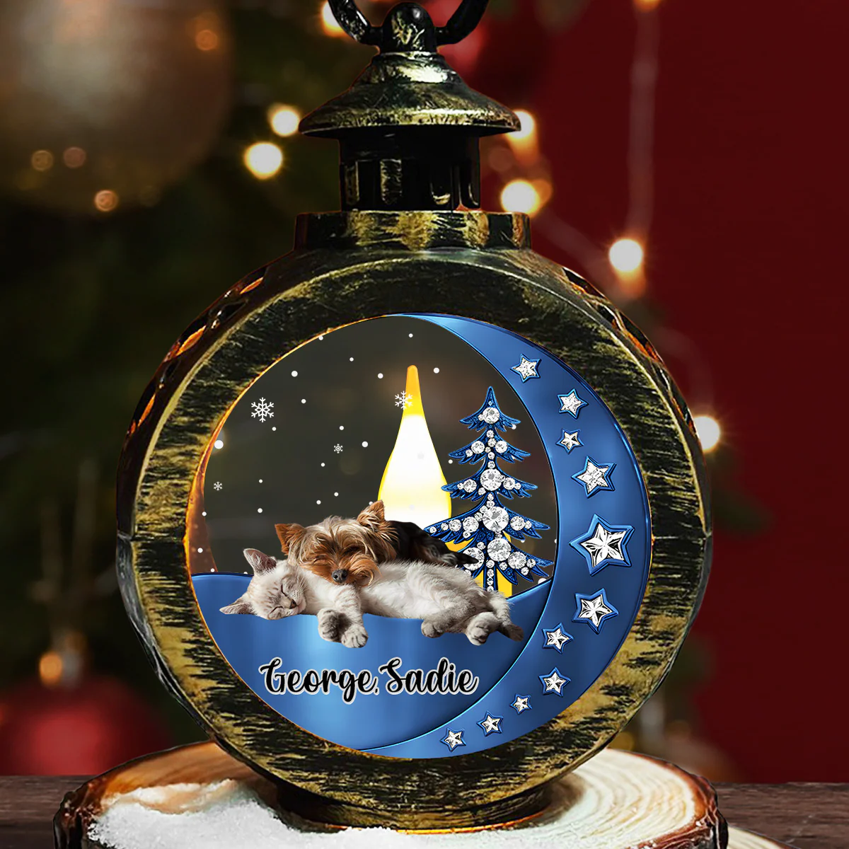 Beside You Colorful Version Photo - Personalized Custom 3D Effect Christmas Lantern - Image 2