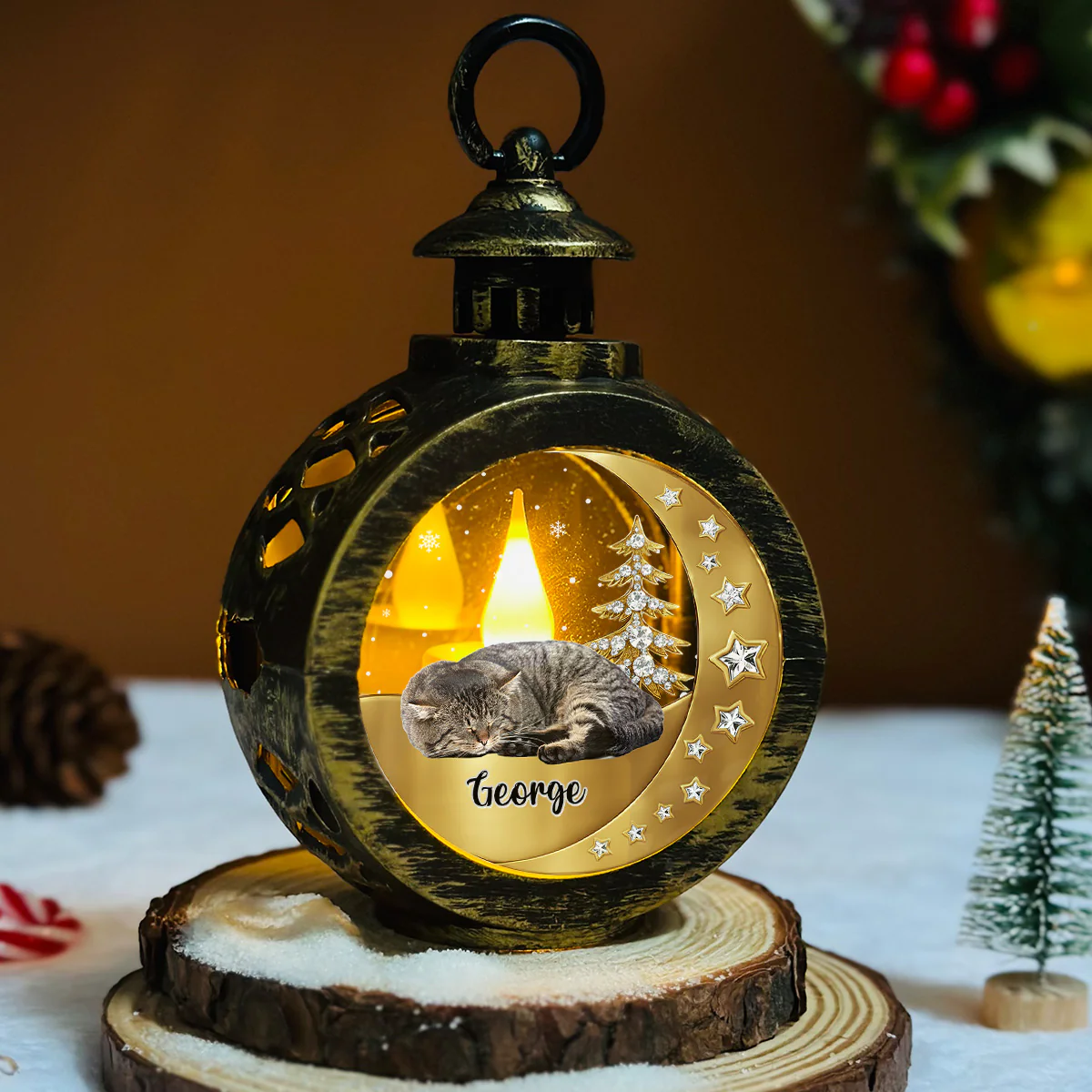 Beside You Colorful Version Photo - Personalized Custom 3D Effect Christmas Lantern - Image 3