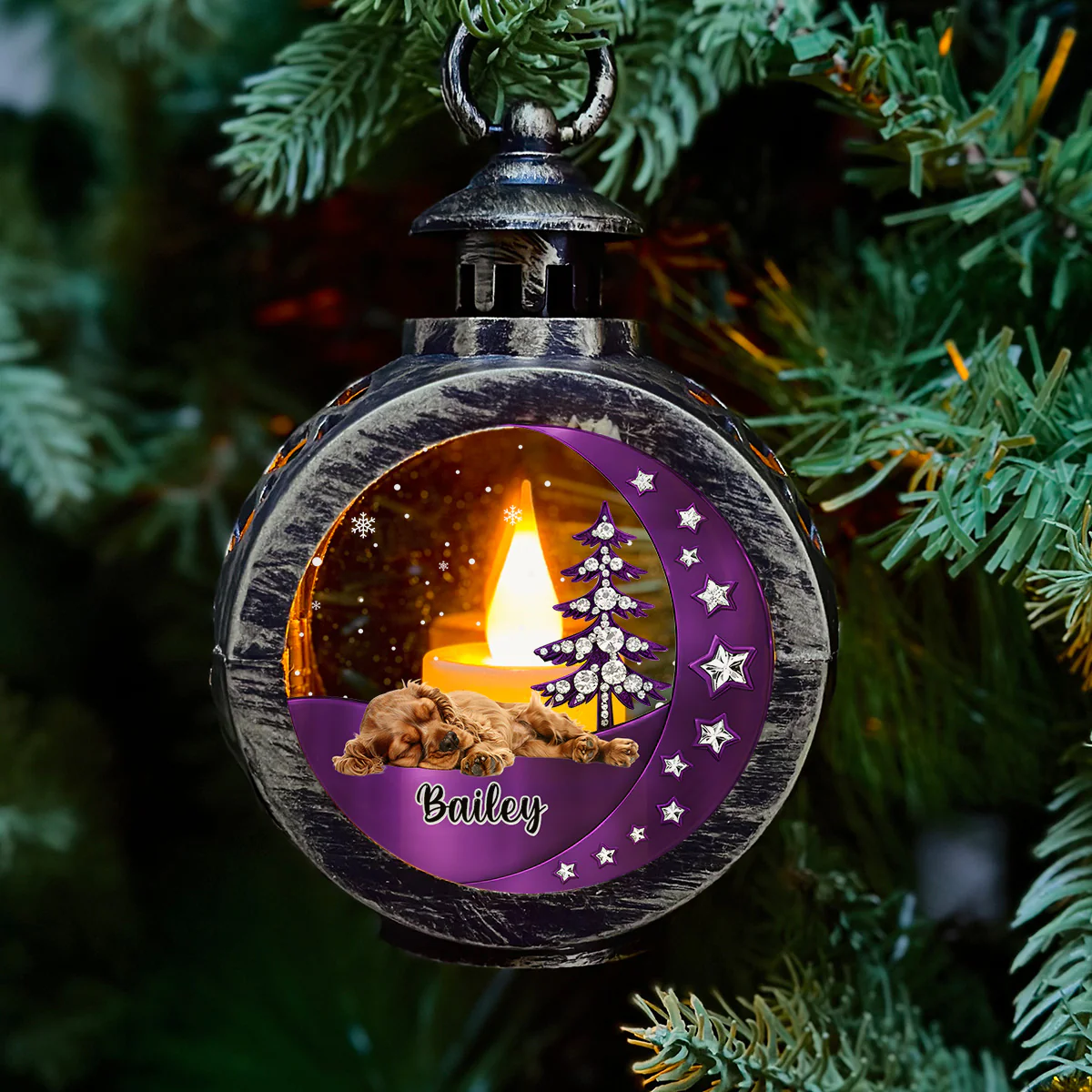 Beside You Colorful Version Photo - Personalized Custom 3D Effect Christmas Lantern - Image 6