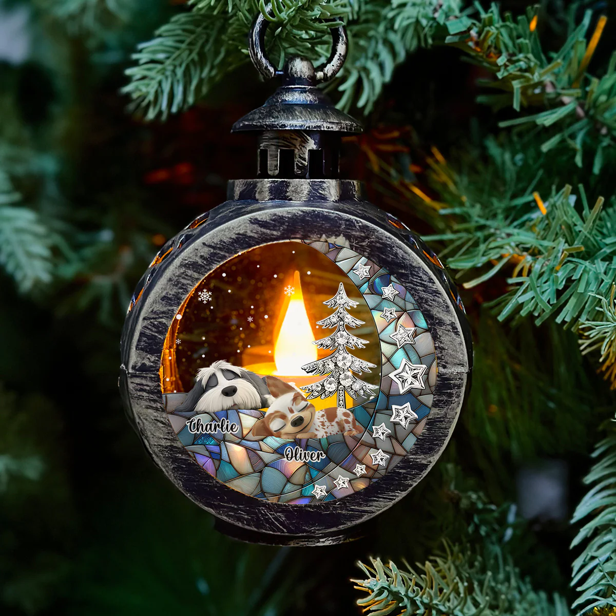 Beside You Opal Version - Personalized Custom 3D Effect Christmas Lantern - Image 2